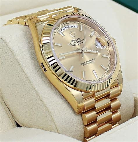 rolex gold president oyster day date chronometer new|day date 40mm yellow gold.